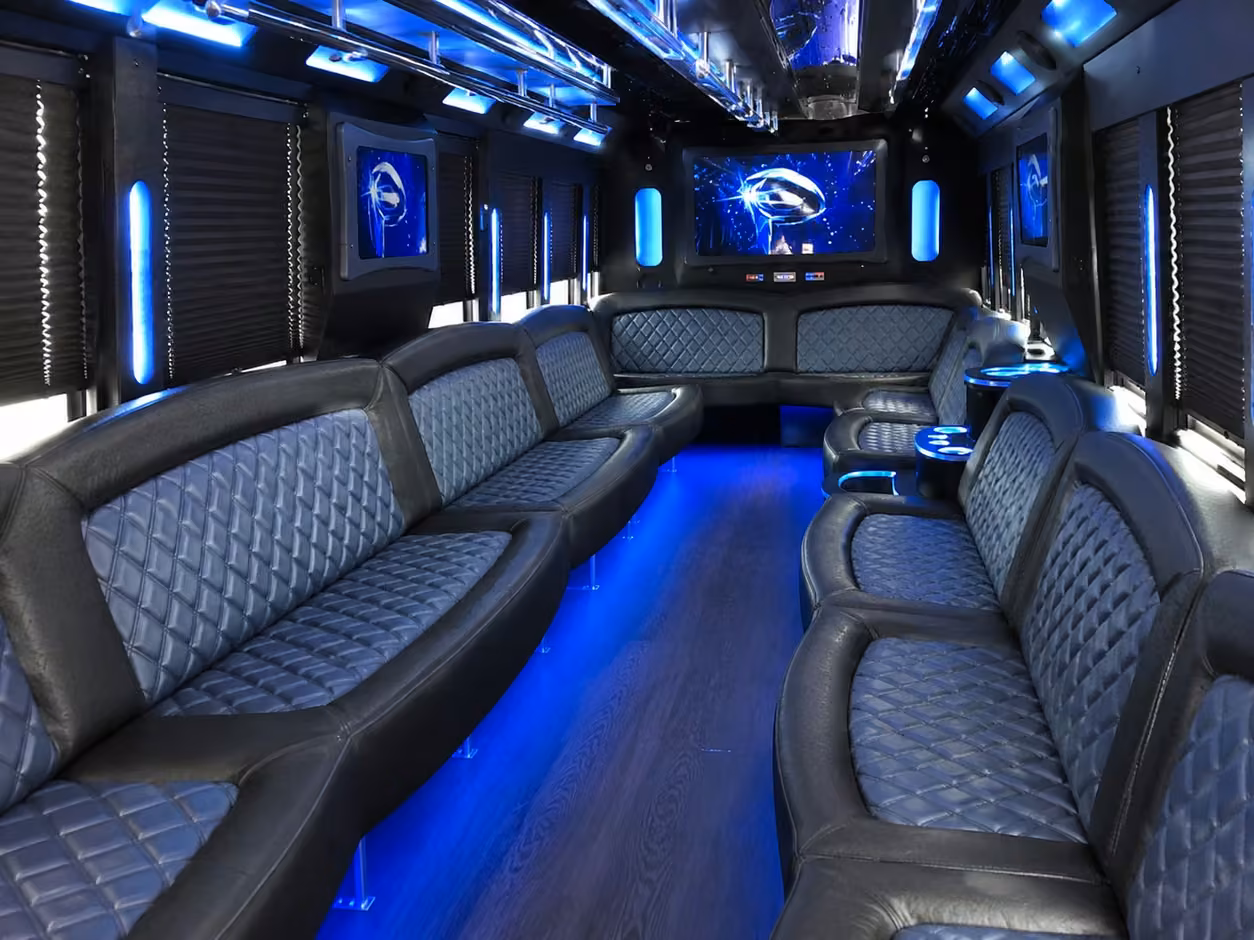 15 passenger party bus interior
