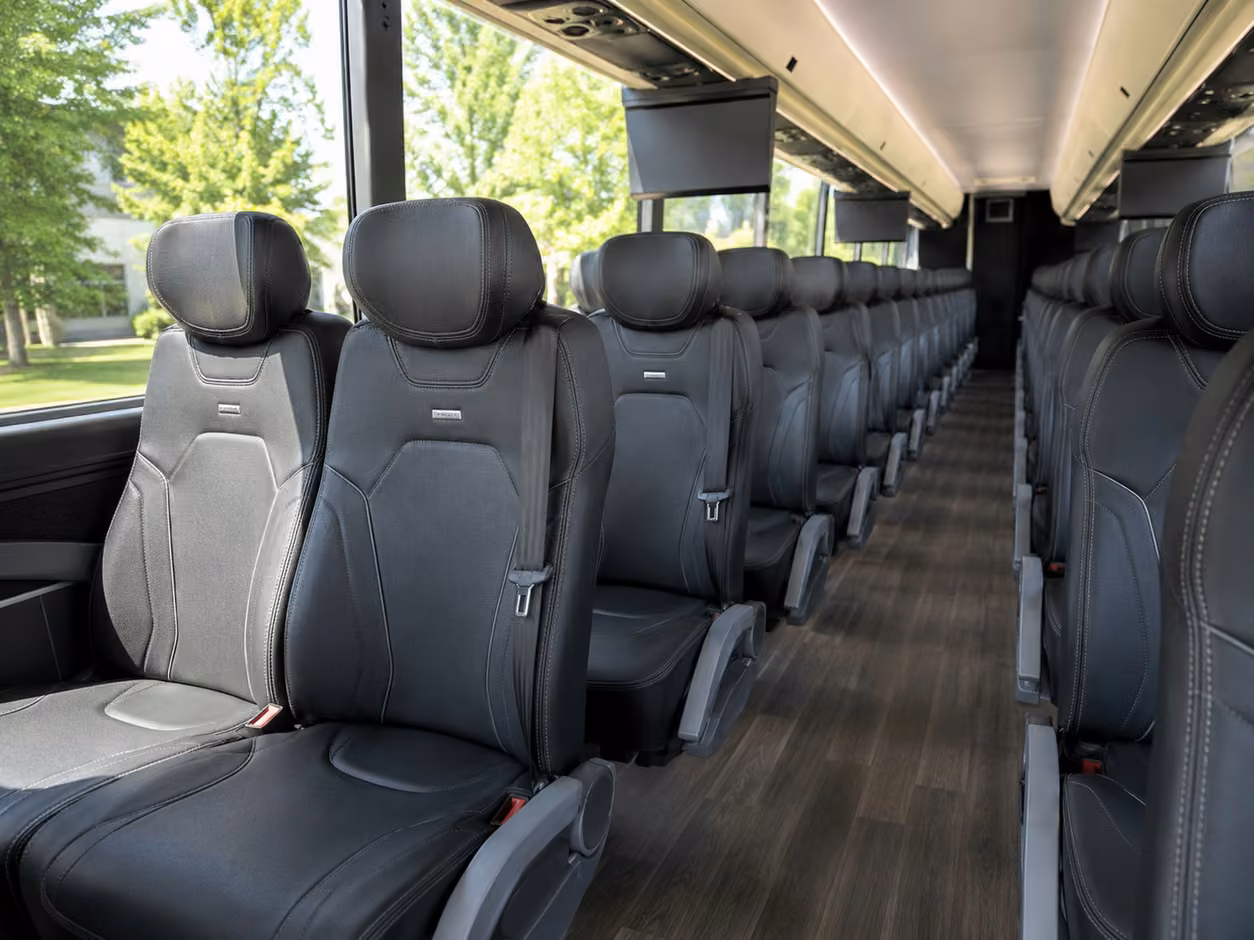 40 56 passenger charter bus inside